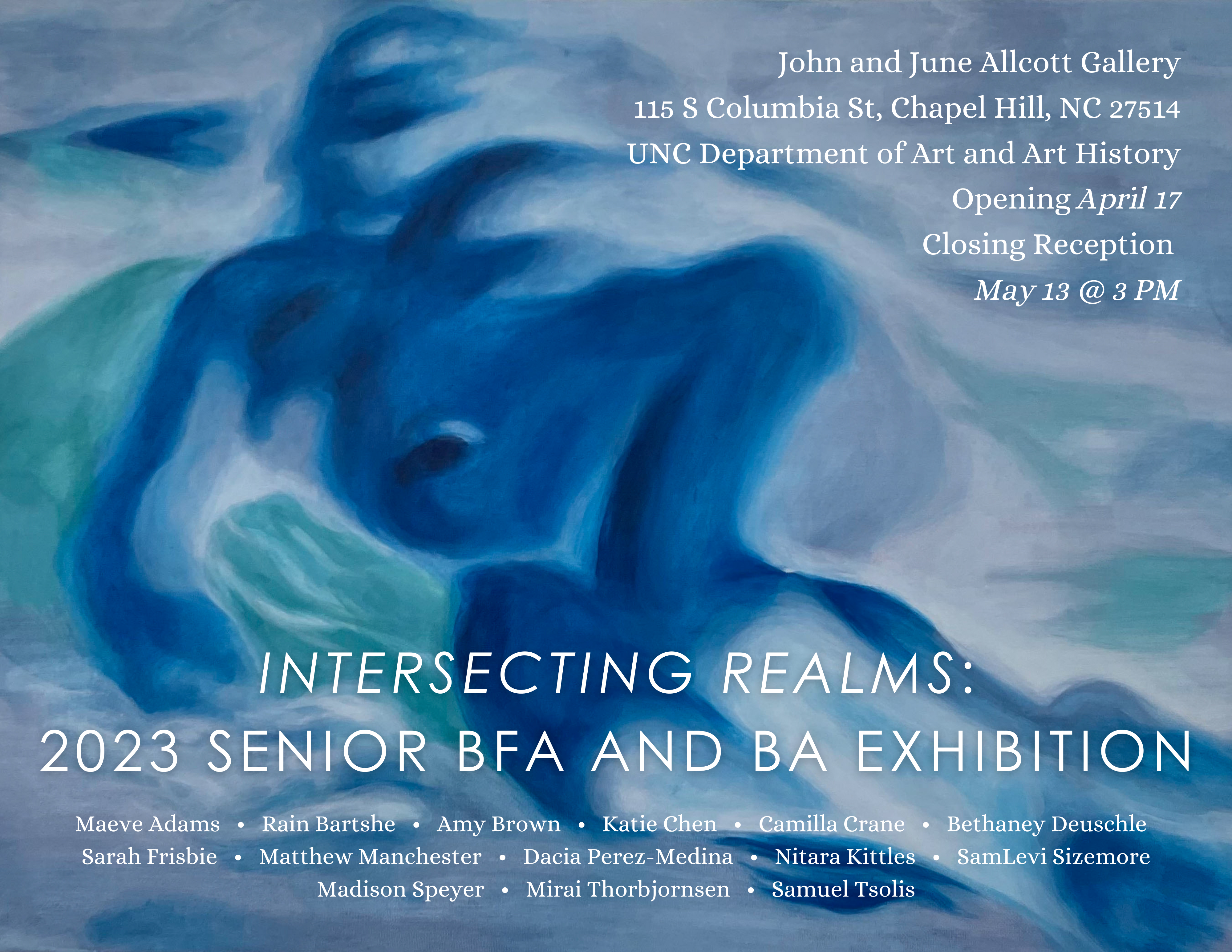 2023 Senior Exhibition: Intersecting Realms, John and June Allcott Gallery, April 17-May 13, 2023